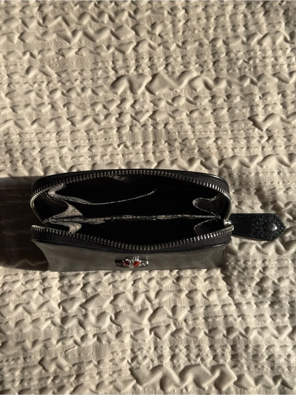 Vivienne Westwood Black Diamante Pouch Genuine Leather